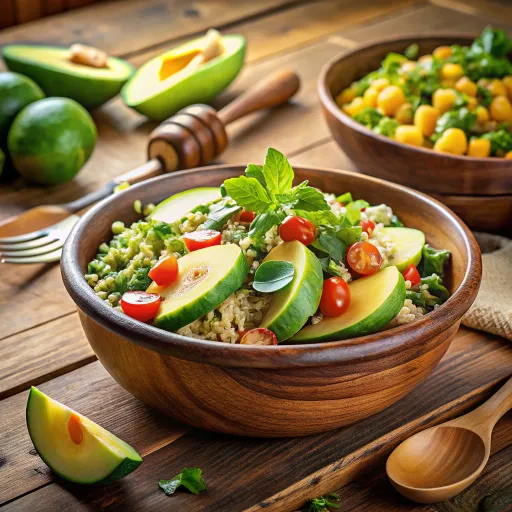Avokadolu Yeşil Tahıl Salatası